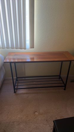 Industrial Console Table with Bottom Shelf