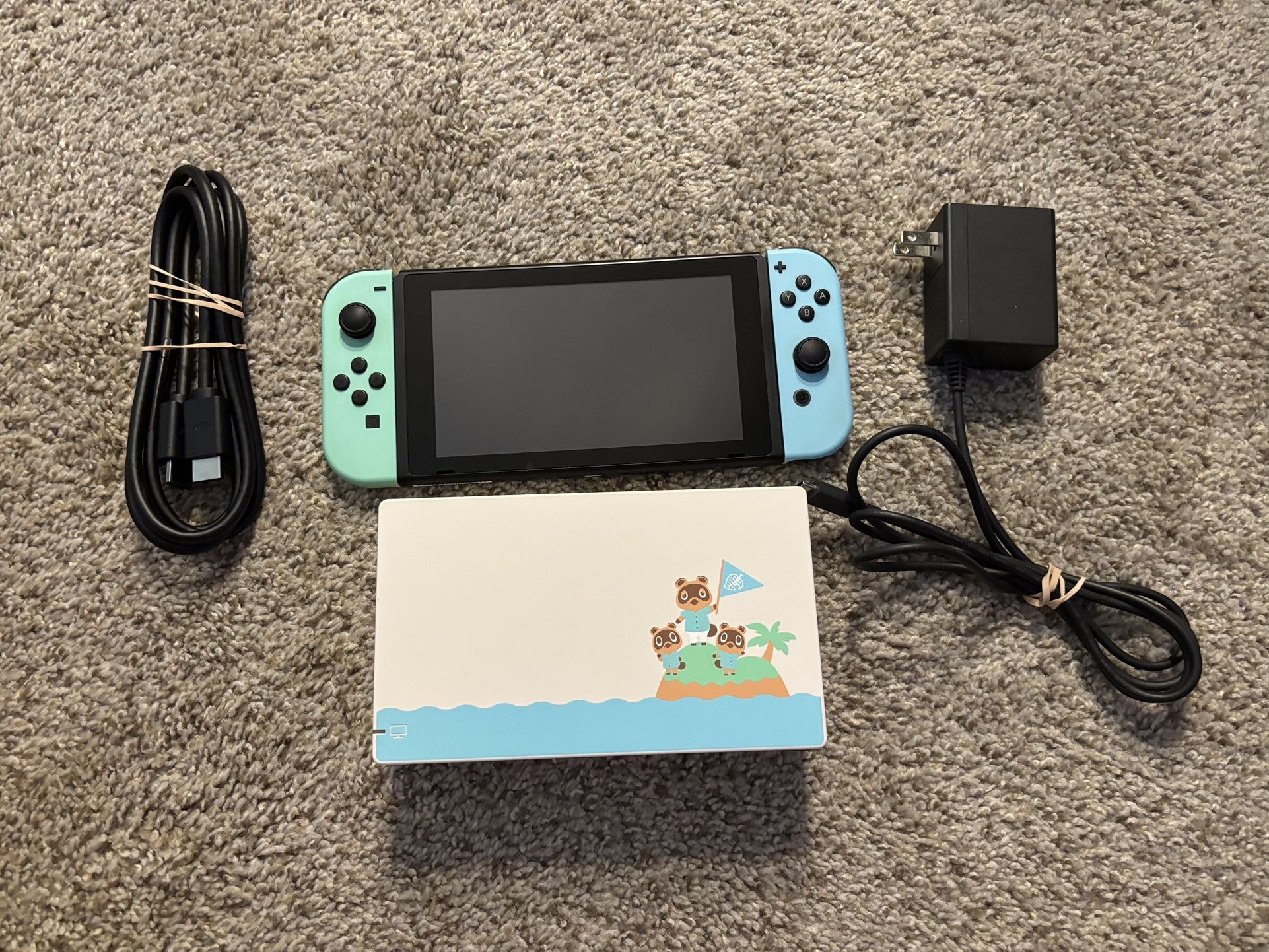 Animal Crossing: New Horizons edition Nintendo Switch with dock and cables