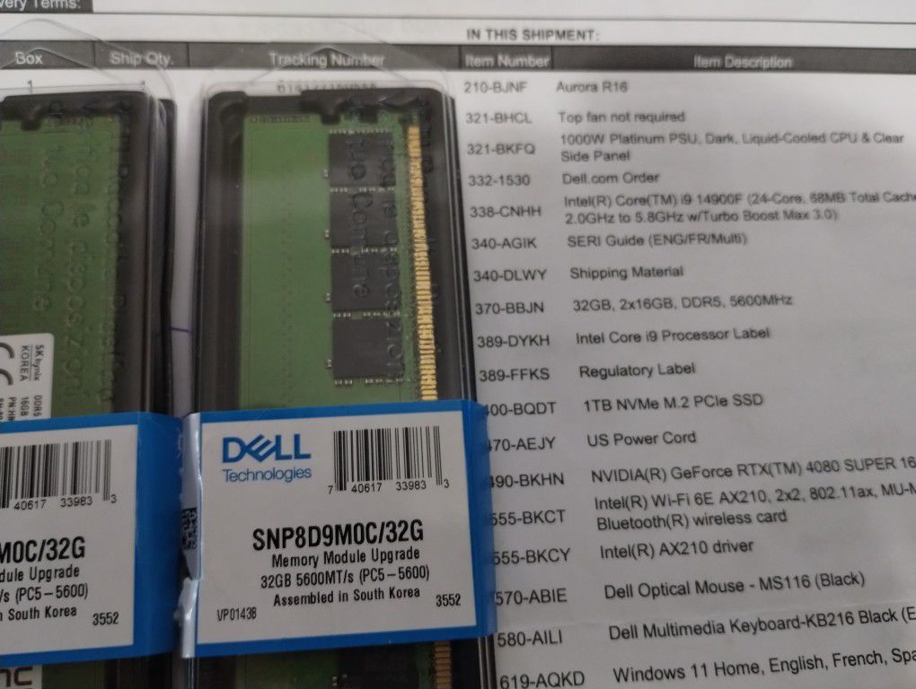 Dell 32GB /2*16 GB 5600mhz Kit $120