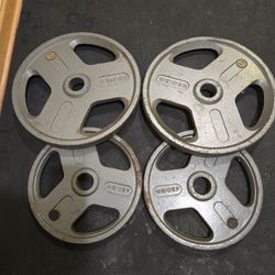 Used 35lb And 45lb Grip Plates Olympic Weight Plates--