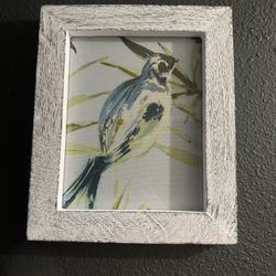 Wood Framed Bird Picture 