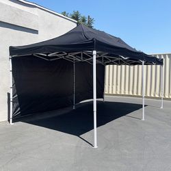 Brand New $220 Heavy-Duty Canopy 10x20 ft with (2 Sidewalls), EZ Popup Outdoor Gazebo, Carry Bag (Red or Blue)