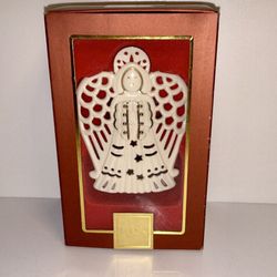Lenox Bright Christmas Angel Tealight Candle Holder 4" Tall Gold Accents 
