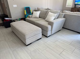 Parker Living Spaces Oversized Love Seat and Ottoman