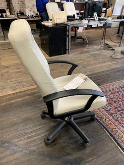White leather office chair
