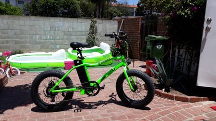 One of a kind green electric mountain bike