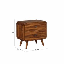 Robyn 2-Drawer Nightstand Dark Walnut