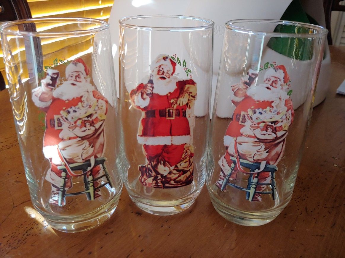 VINTAGE Coca-Cola glass set of 3 Series 2