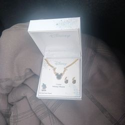 Mickey Mouse Necklace With Earrings