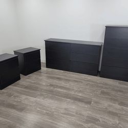 Dresser, Chest And 2 Nightstands - Cómoda, Gavetero Y 2 Mesitas De Noche 