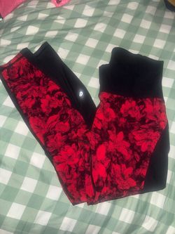 Lululemon Red Floral High-Waist Leggings