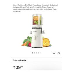 Brand new Juicer Machines, 2-in-1 Cold Press Juicer
