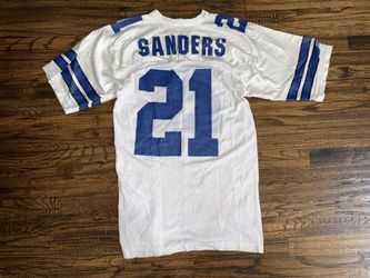 Vintage 90s Dallas Cowboys Russell Athletic White Jersey #21 Deion Sanders NFL