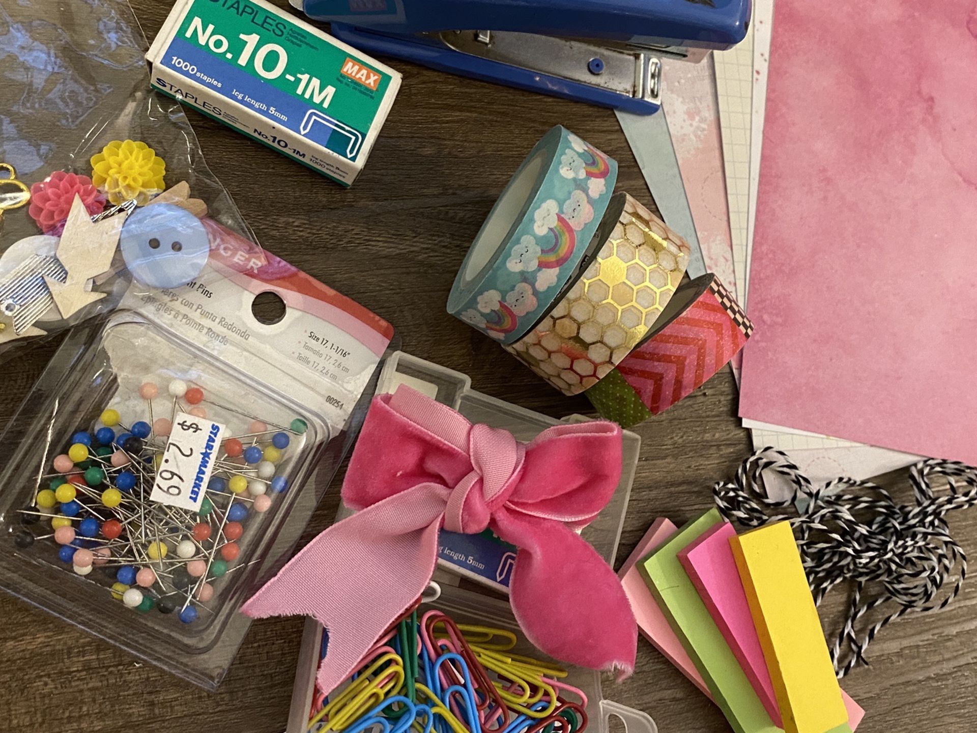 Stationary Supplies, Tapes, Pins