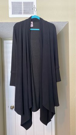 Black cardigan sweater, heavy