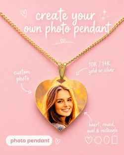 Custom Photo Charm Gold Necklace | Dije Oro con Foto | Personalized Memorial Gift | Miami Ships USA