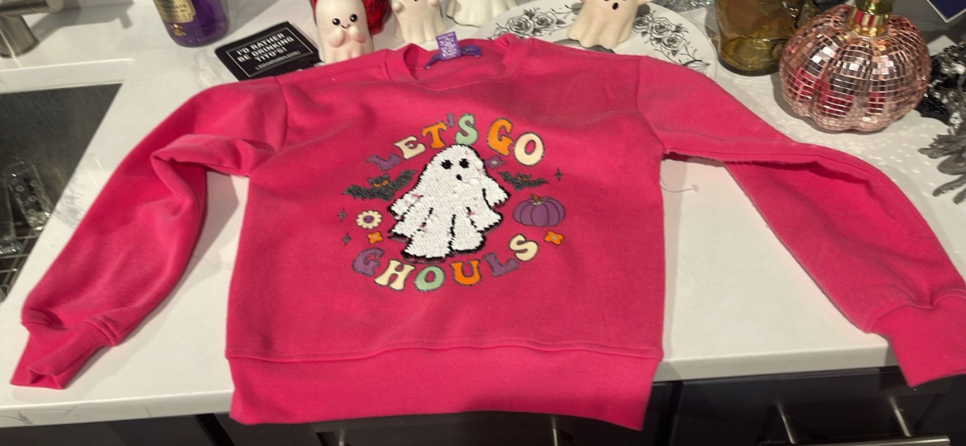 Go Size 8 Pink Girls Let’s Go Goals Sweatshirt Halloween Spirit Birthday Party costume sweatshirt