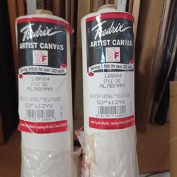 Two Rolls Fredrix 10804 "Alabama"100% Cotton Acrylic Primed Canvas 53"x12 Yds