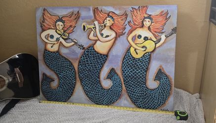 ESTOY VENDIENDO UN CUADRO DE MI COLLECCION  ,SE LLAMA ,MARIACHI MERMAIDS  ,MIDE 44,×32 $59
