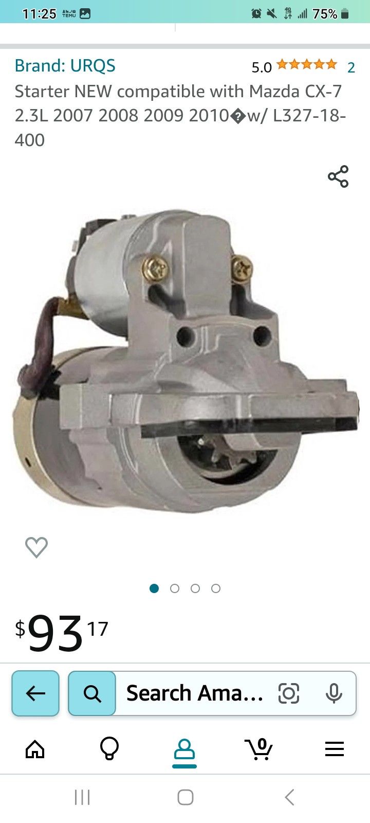 Mazda Starter For Mazda Cx7 2007 08 09 10