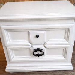 Vintage Drexel Heritage Style Nightstand – Solid Wood – Updated White Finish
