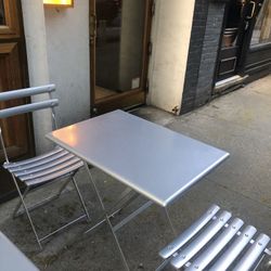 Folding Silver Table 