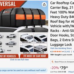 rooftop cargo bag & cross rail roof rack
