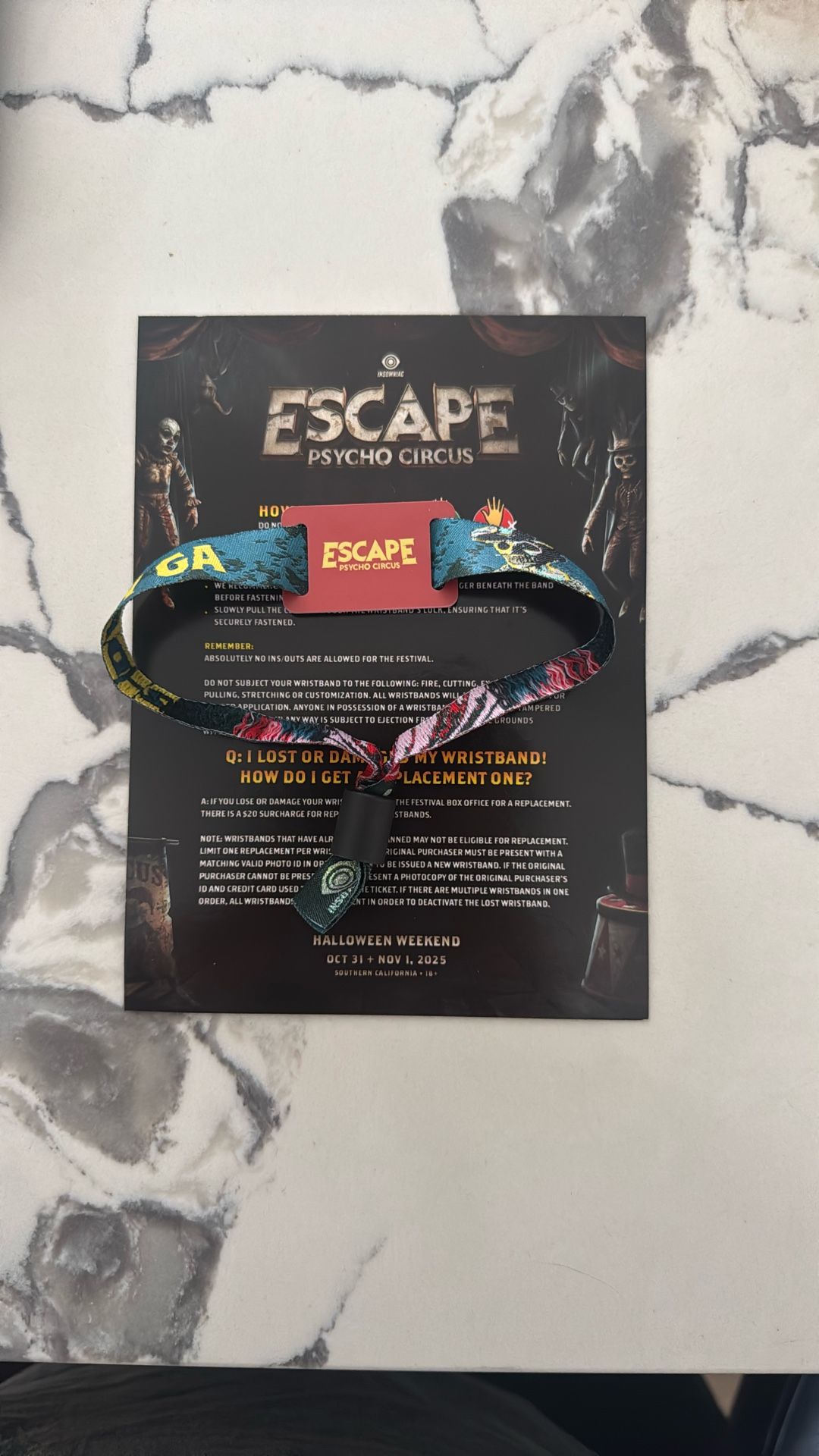 Escape GA ticket