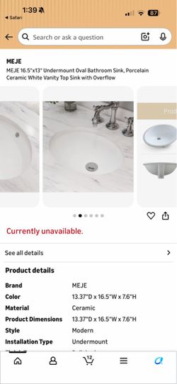 16.5"x13" Undermount Oval Bathroom Sink, Porcelain Ceramic White Vanity Top Sink with Overflow