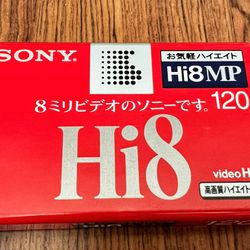 Sealed 1 Pack Sony Video Hi8MP 120 8mm Cassette Tape New Made In Japan 