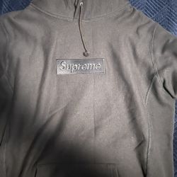 Supreme Black On Black Box Logo Hoodie 