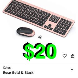 seenda - Rechargeable Wireless Keyboard Mouse Combo Full Size Cordless Keyboard & Mouse Sets with Build-in Lithium Battery Ultra Thin Quiet Keyboard M