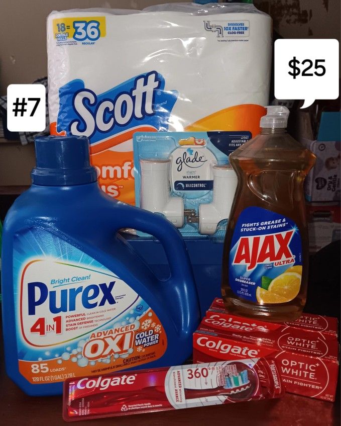 Purex, Scott, Ajax, Glade, Colgate