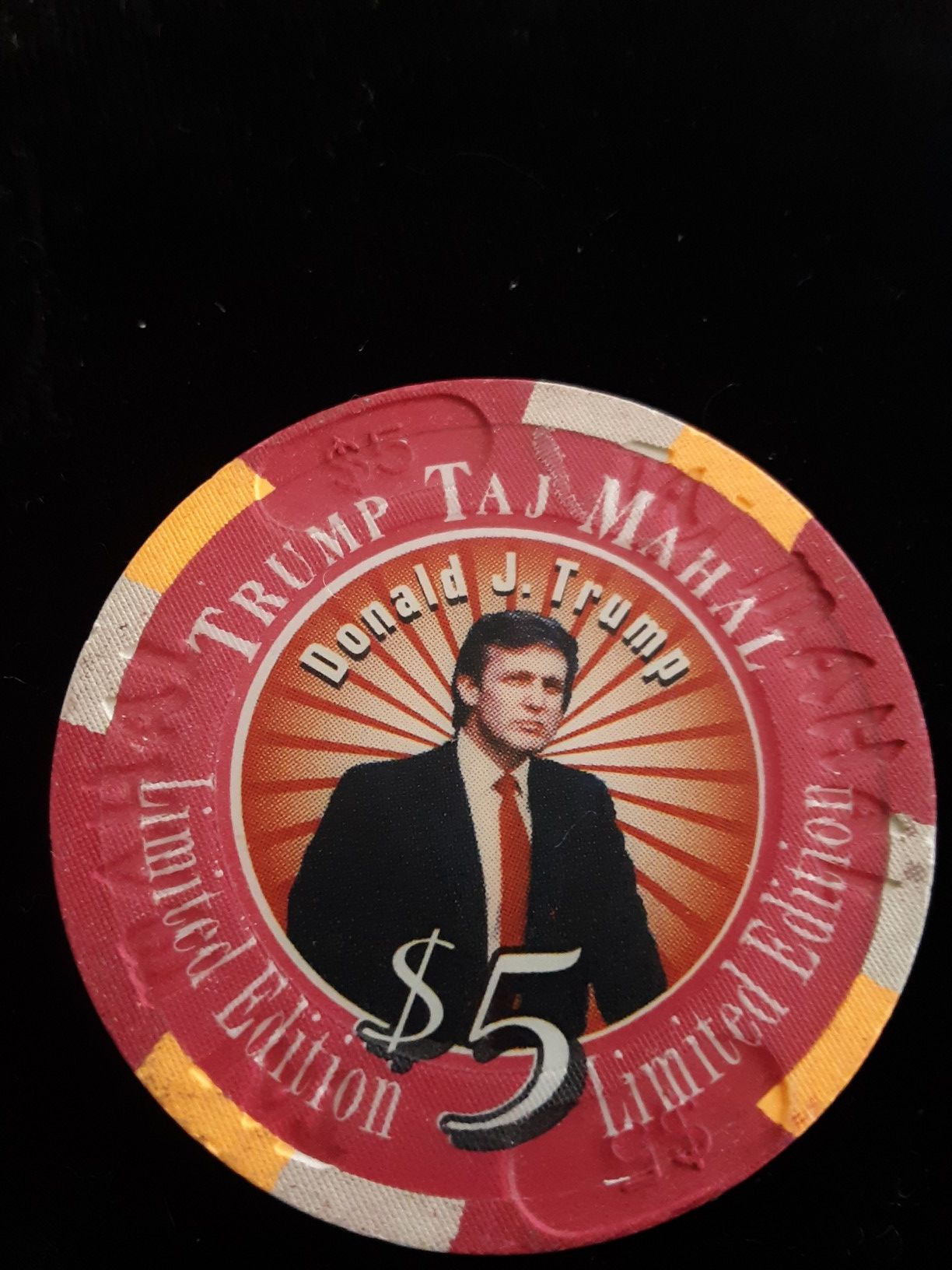Vtg. Trump Taj Mahal DONALD TRUMP Limted Edition $5 Casino Chip