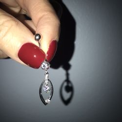 10k White Gold Belly Button Ring Never Worn