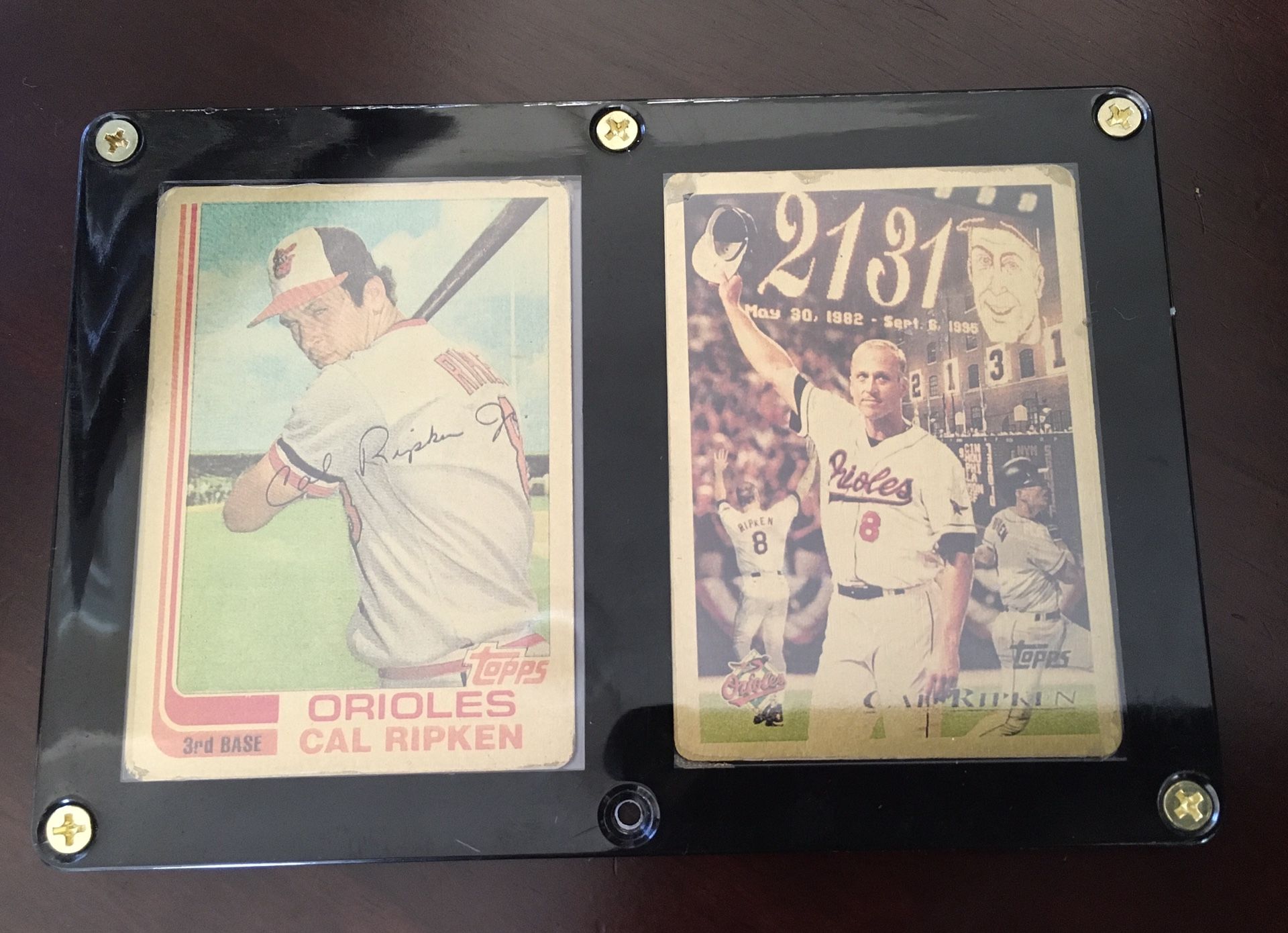 Cal Ripken Jr Gold Colored Metal Baseball Cards Reprints Rookie And Record Breaker LE 143/1000