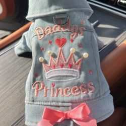 Daddy's Princess Jean Dog Jacket Size XL 