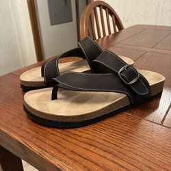 White Mountain Carly Footbeds Sandals Women’s 9M Leather Adjustable Buckle