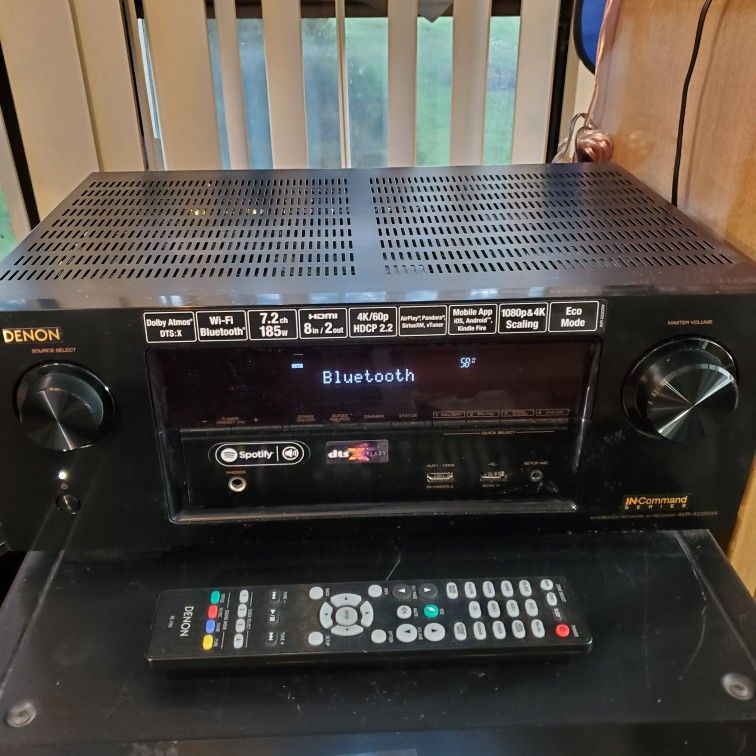 Denon Home Theater Receiver AVR X2200W 7.2 Channel Full 4K Ultra HD Receiver & Remote 24 Hour Test Period Money Refunded If Unhappy