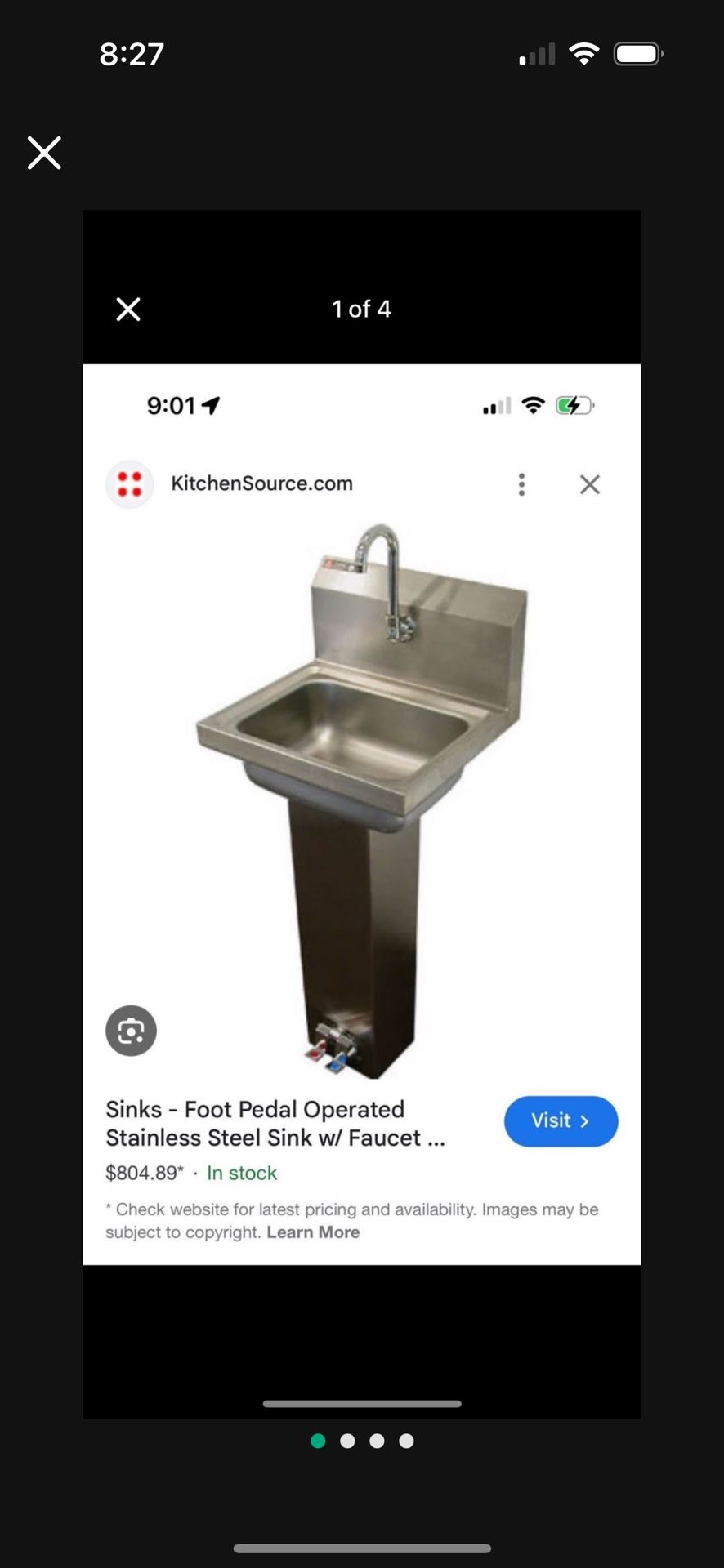 LOW PRICE MOVING- $800 + TAX/SHIPPING FOOT PEDAL SINK
