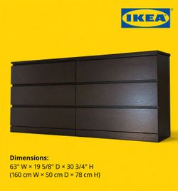 IKEA six drawer dresser horizontal low profile