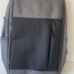 Backpack For Laptop /computer/ iPod. 16” . Grey /black Waterproof Fabric. Padded .  New 