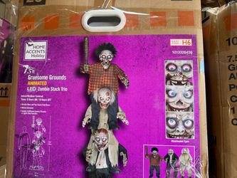Home Accents Holiday 7.5 ft Animated LED Zombie Stack Trio
