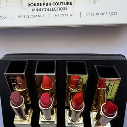 Yves Saint Laurent YSL Mini Rouge Pur Couture Lipstick 4pc Gift Set Me Rouge NIB.    Box not very good , travel size 4 * 0.03oz 1.2g    N 1 LE ROUGR  