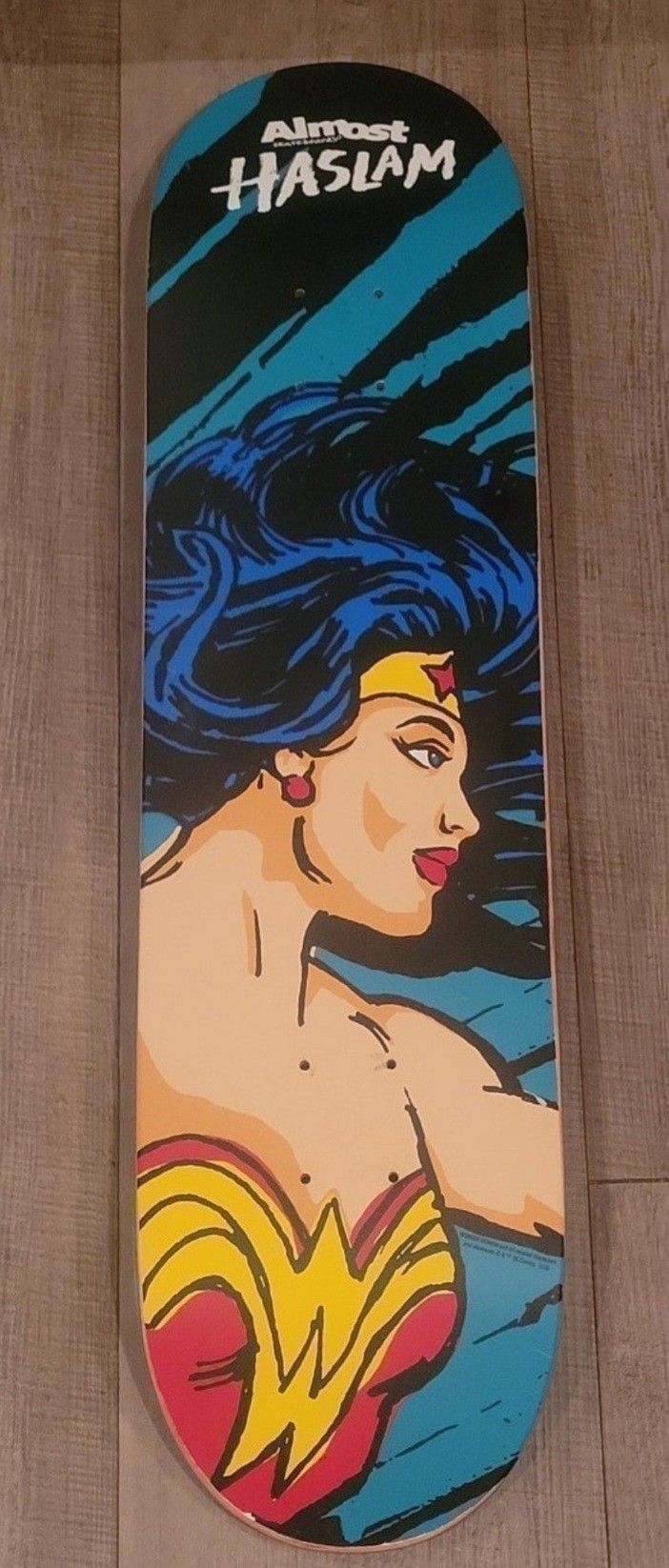Vintage Rare Chris Haslam WONDER WOMAN DC COMICS X Almost Skateboard Marvel NOS