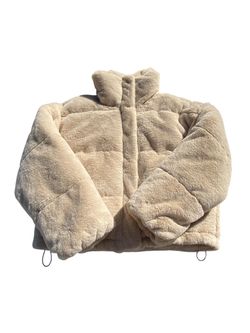 Arizona Jean Co Women’s Cream Faux Fur Puffer Jacket, XL