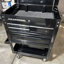 US General 5-Drawer Mechanics Cart, Black 30 In. Toolbox Tool cart