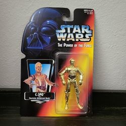 New Kenner Star Wars POTF  C-3PO Realistic Metalized Body Orange Card (3C)