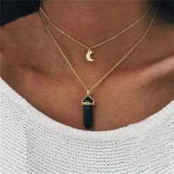 Necklace chain pendant charm choker amethyst