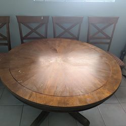 48 In Dining Room Wooden Kitchen an Table And Four Chairs